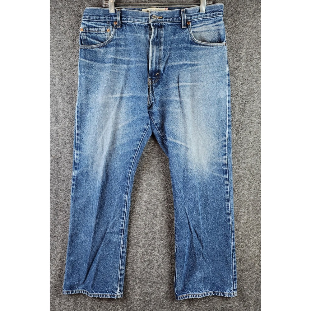Levi Jeans Mens 36x30 517 Bootcut Blue Whiskered Denim EUC